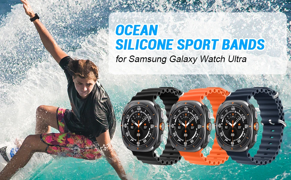 Ocean Band für Samsung Galaxy Watch 7 Ultra 47 mm Sport Silikonarmband Correa Gürtel für Samsung Galaxy Watch Ultra Armband 47 mm – Detail 1