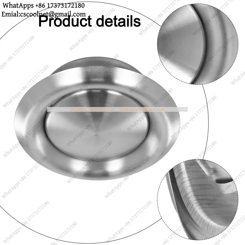 JS03 100/125/150mm Stainless Steel Round Vent Cover – Adjustable Exhaust Grille with Insect Mesh for Bathroom & Kitchen