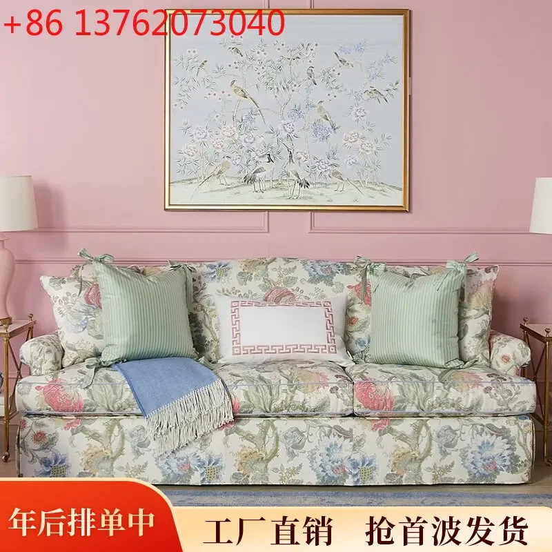 xx French vintage fabric sofa small living room home printed sofa