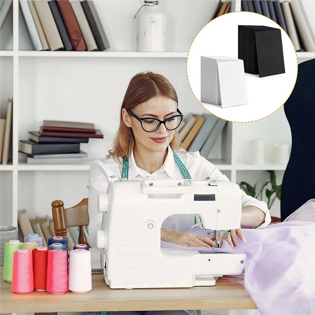 Budget-Friendly-32Pcs 2MM Thick Embroidery Foams, 5.9x8.26 Inch EVA Foam Sheets, Embroidery Puffy Foams, 3D Embroiderys Craft Fo