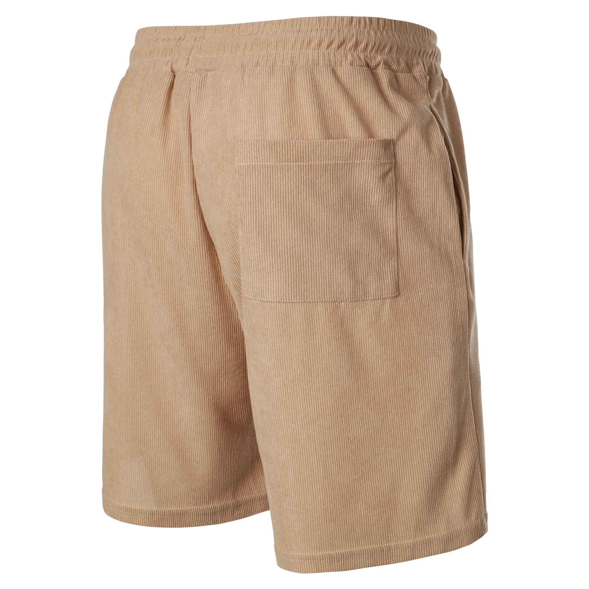 Verão nova cor sólida rendas sweatpants veludo simples trimestre shorts masculinos calças casuais
