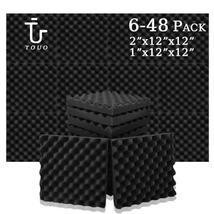 TOUO-foam ses geçirmez sünger ses emme, ses, panel ses geçirmez, akustik tavan, Sünger, 6 adet, 12 adet, 24 adet, 48 adet panelde 12 büyük satış, köpük-akustik-no. 9