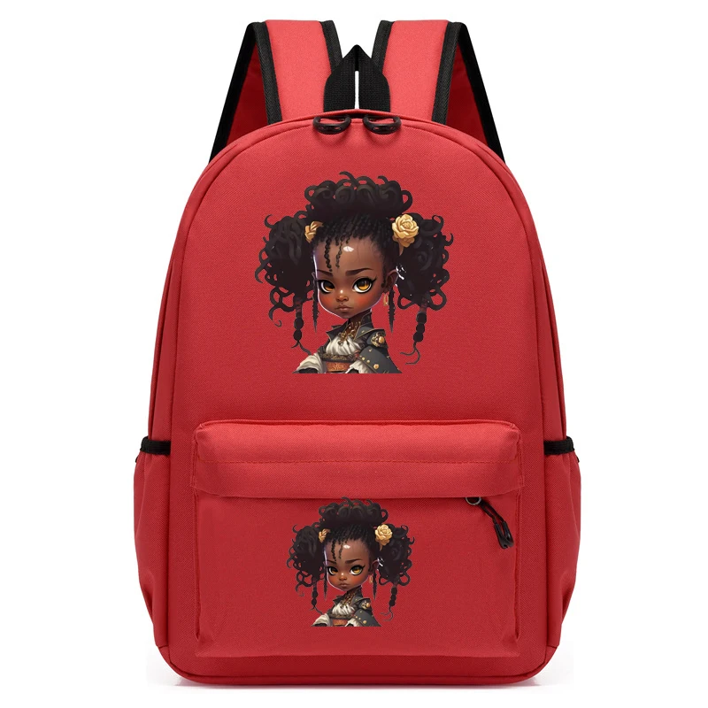 Kinder Rucksack Samurai schwarz lockiges Mädchen Rucksack Kindergarten Schult asche Kinder schöne Afro Mädchen Bücher tasche Reise Schult aschen