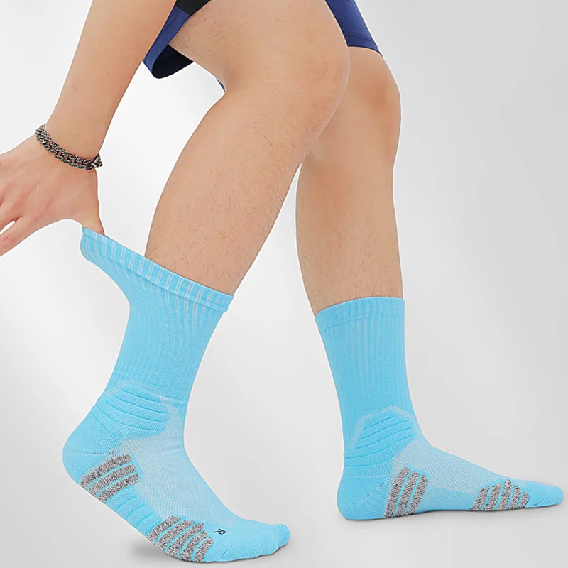 Men's Profession Basketball Socks Thick Cushion Blisters Free Elite Crew Basketball Socks Euro Size 40 45