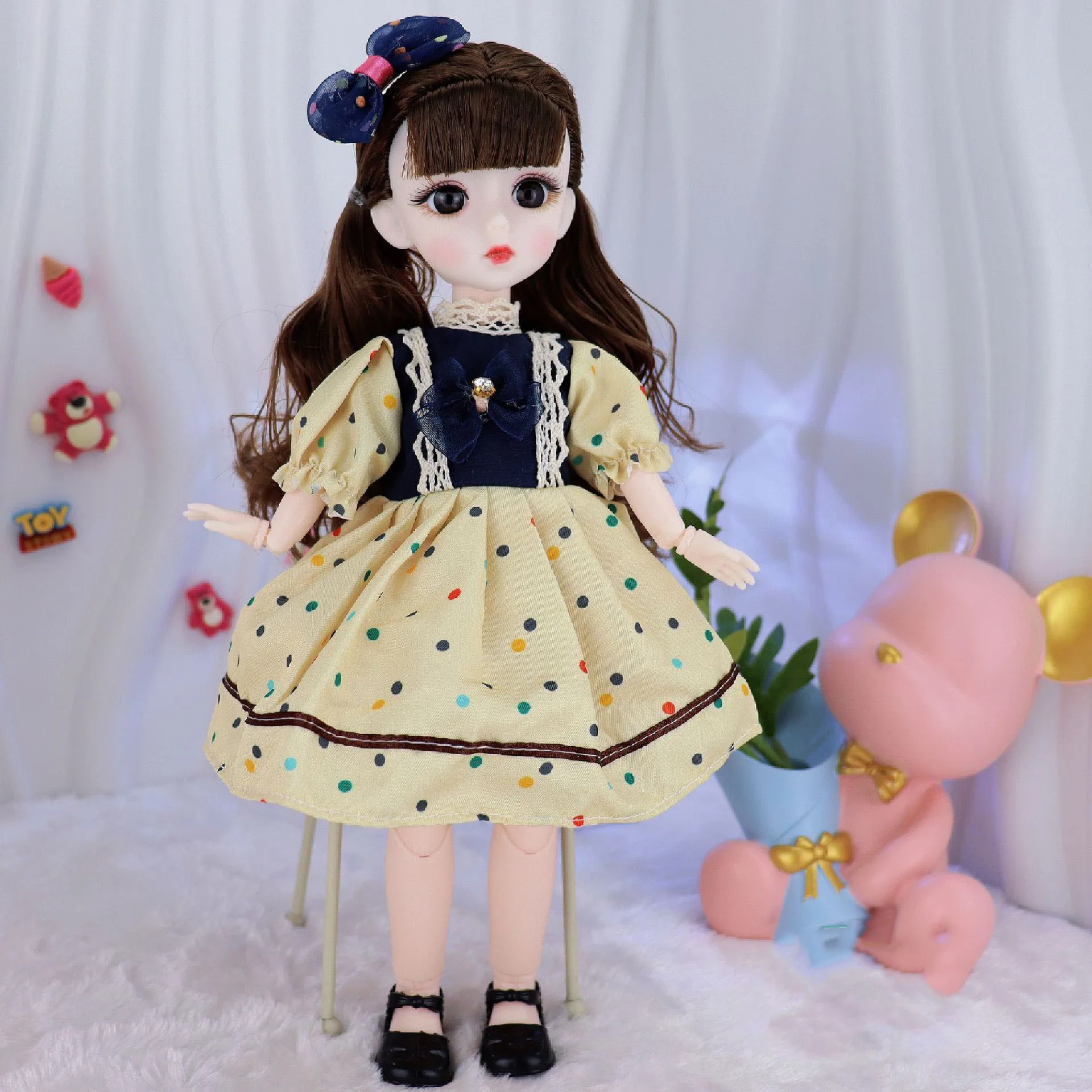 女の子のための服とフルセットのプリンセス人形、絶妙なおもちゃ、プレイハウス、ファッション、1/6 bjd、30cm