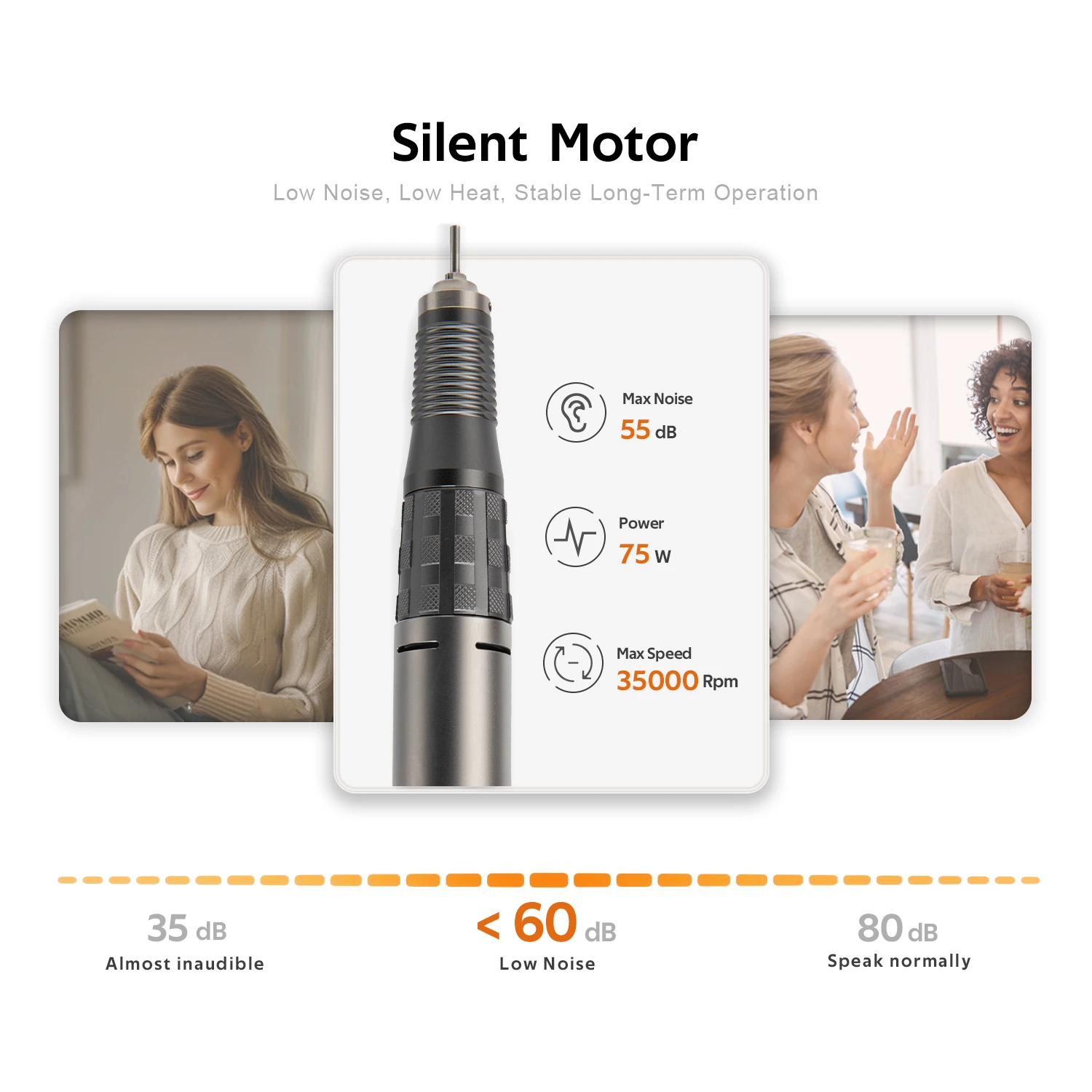 Proveedor de uñas, taladro de uñas fuerte de 75w, 35000rpm, lima electrónica para manicura, juego de brocas gratis, uso en salón, máquina perforadora de uñas profesional