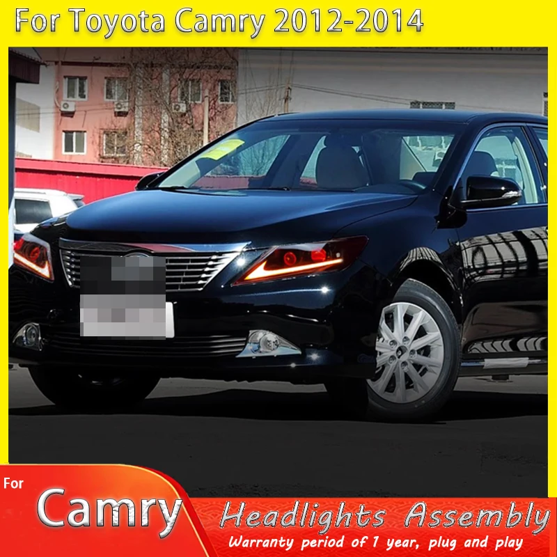 

Стайлинг автомобиля для Toyota Camry V50 светодиодные фары 2012-2014 Camry светодиодные DRL спрятанные фары Angel Eye биксеноновые аксессуары