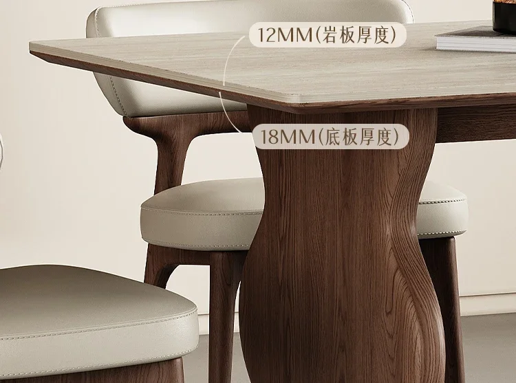 Antigo retangular caverna pedra placa de pedra mesa de jantar casa sala de estar high-end mesa de jantar de madeira maciça e cadeira