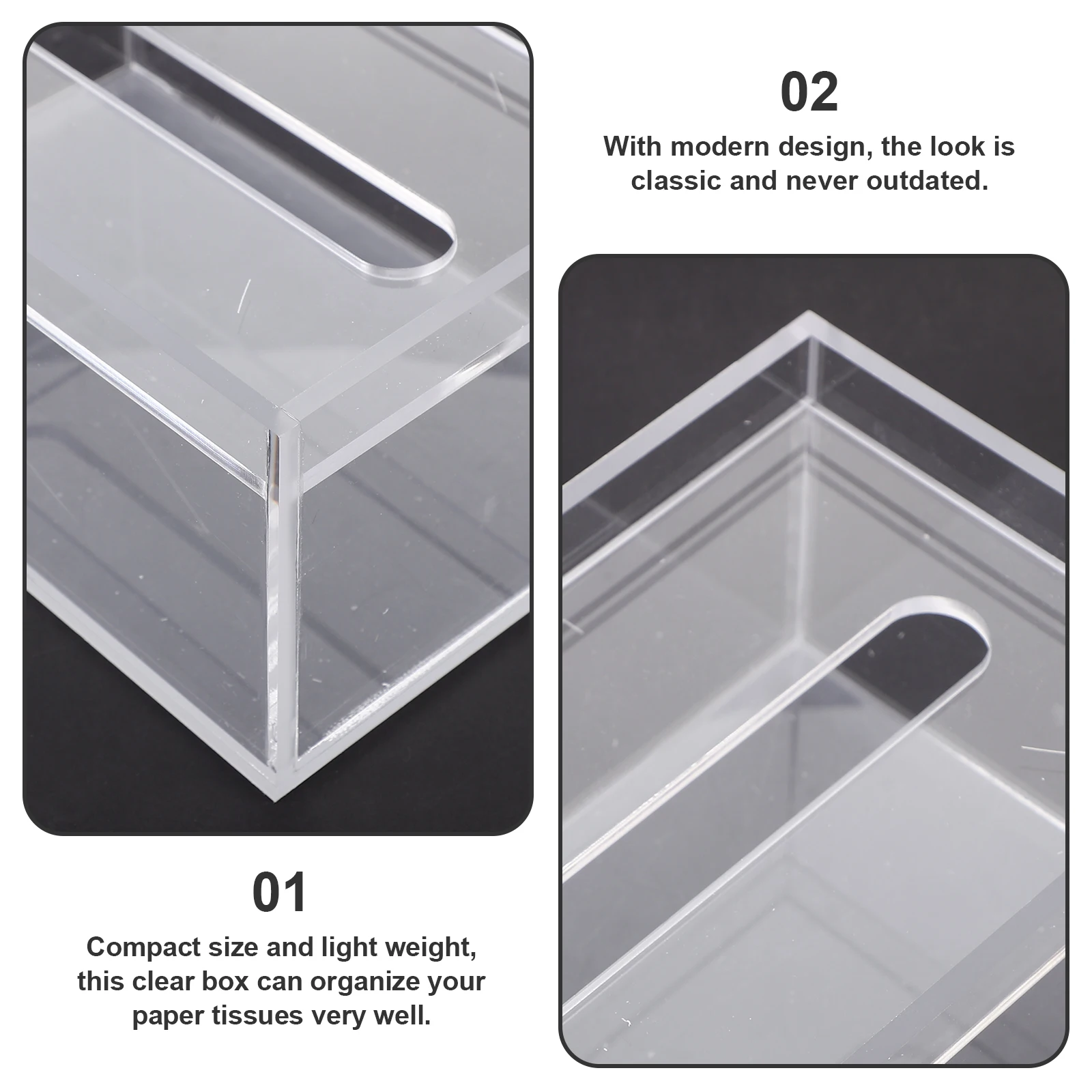 

Clear Acrylic Tissue Box Transparent Storage Organizer For Home Office Bathroom Desktop Decor Modern Small Paper Towel Case