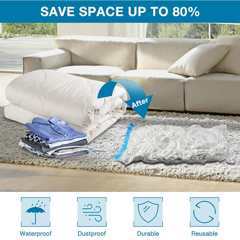 24 Pack Travel Vacuum Storage Bags Hand Roll UP Compression Bags For Clothes amping Essentials, Luggage Packing Organizer