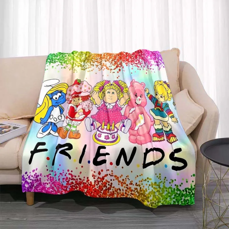 Cute Bear Cartoon Pattern Blanket Soft and Comfortable Children Lunch Sleep Blanket Four Seasons Warm Sofa Blanket