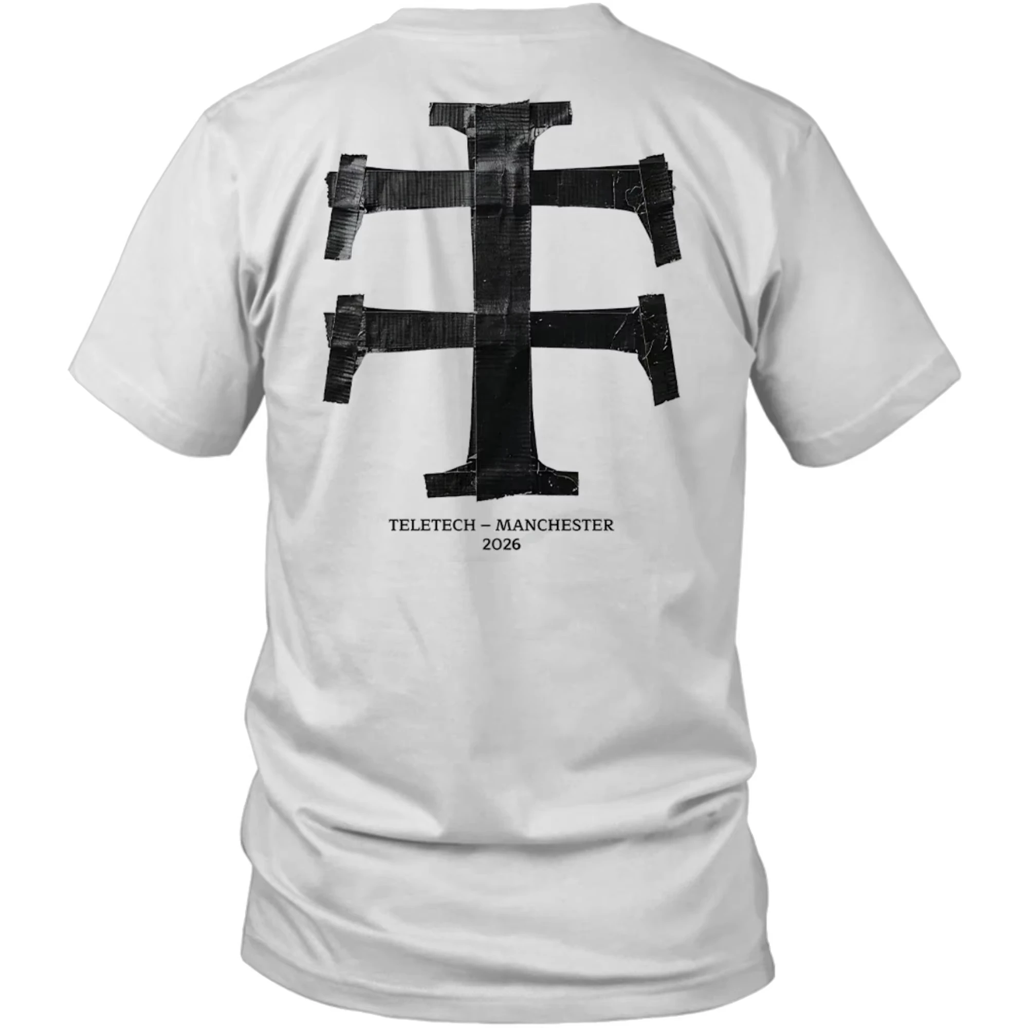 2026 Unisex Back Print T-shirt Stone Texture Symbol Graphic Crew Neck Short Sleeve Tee Retro Streetwear Tops for Men Women