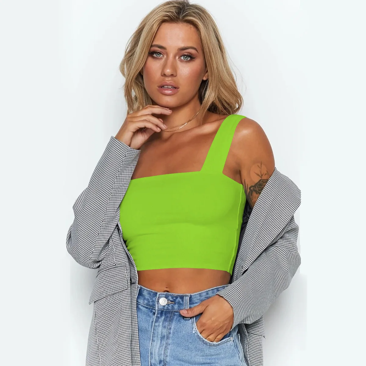 Amazon Ebay Transgraniczna Odzież Damska 2024 Europejska i Amerykańska Letnia Nowa Moda Damska Koszulka Seksowny Krótki Top