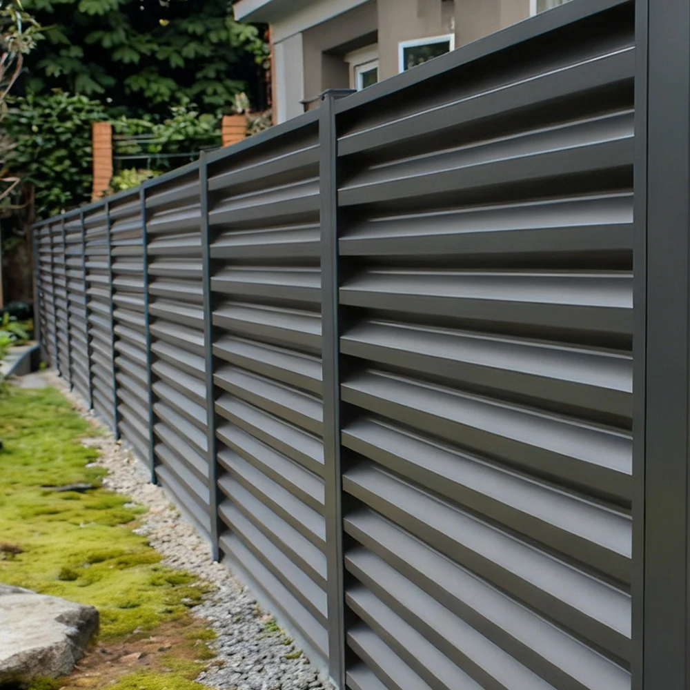 Outdoor WPC Fencing Wood Plastic Composite Privacy Fence Waterproof Anti Fade Garden Panels For Backyard Patio Villa Residential