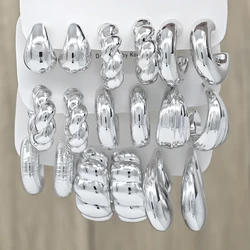 European and American C-shaped CCB texture advanced sense personality ear ring vintage Fried Dough Twists earrings C-shaped