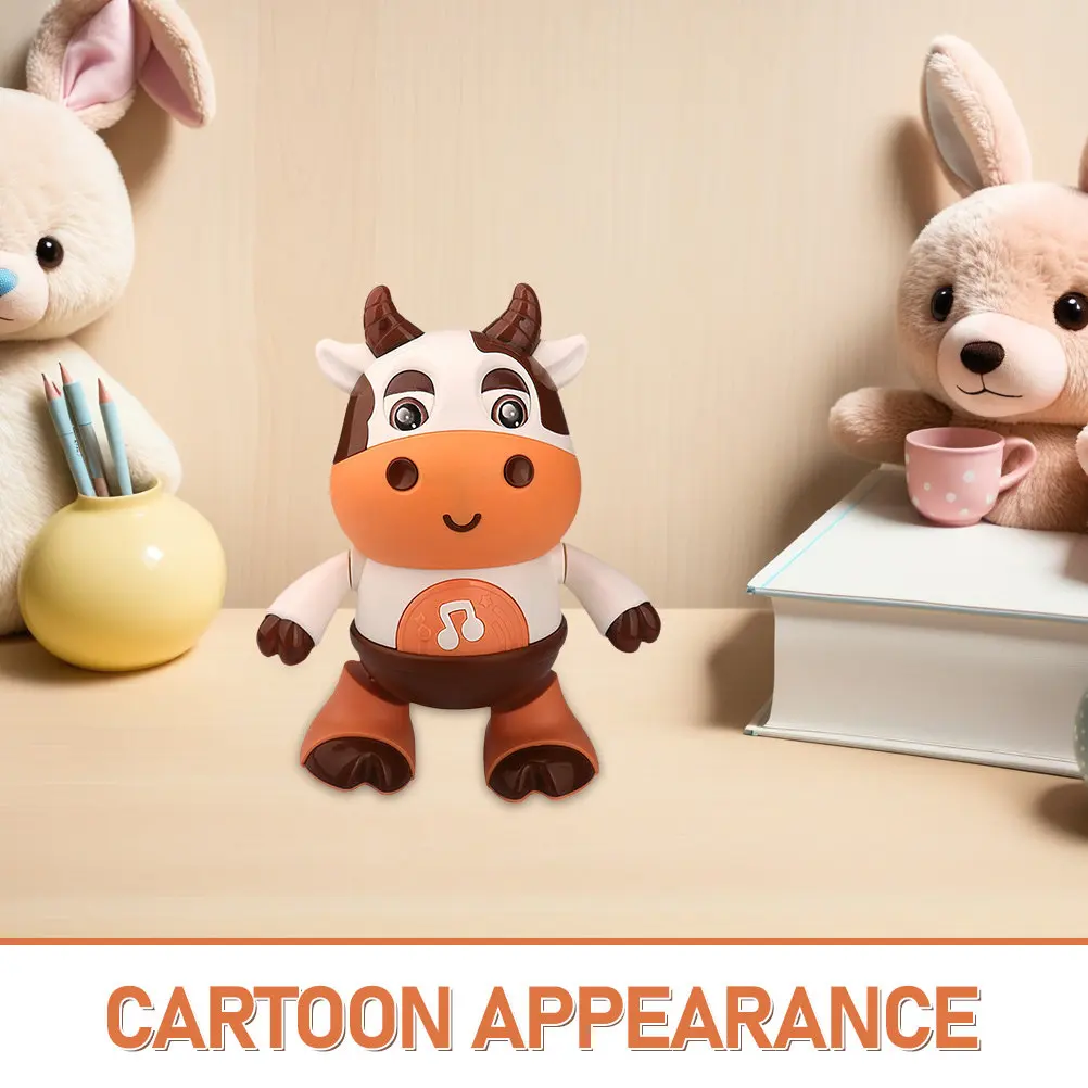 Muzikaal licht Koe Kinderen Kruipen Leren Elektrisch kalf Speelgoed Schommeldier Grappig geluid Verlicht Vroeg leren Voor