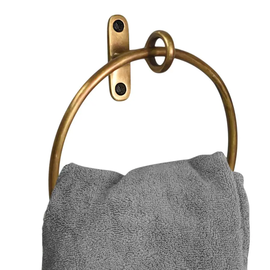 

Декор из твердой латуни, кольцо для полотенец, антикварная вешалка для полотенец для рук, круглый держатель для полотенец для ванной комнаты, туалета, кухонные аксессуары, усилитель ручной работы