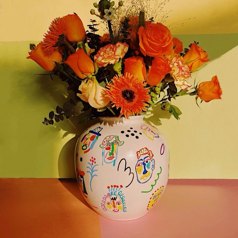 

Original Niche Art Ceramic Vases Nordic Home Decor Floral Decorations Creative Ornaments Fashionable and Versatile