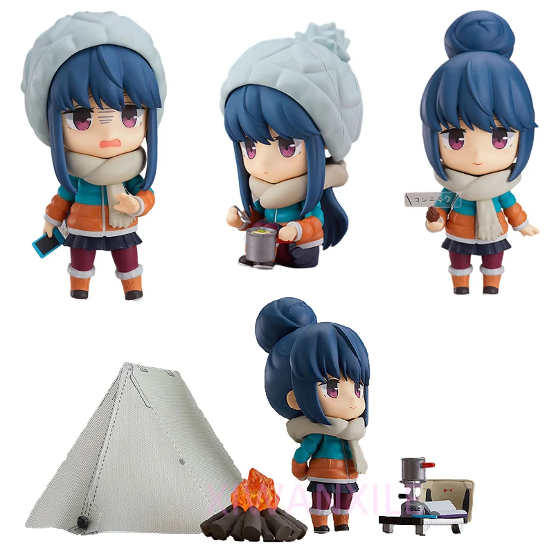 #981-DX Rin Shima Yuru Camp Anime Figure Factory Laid-Back Camp Rin Shima Action Figure Collection Model Toys 10cm