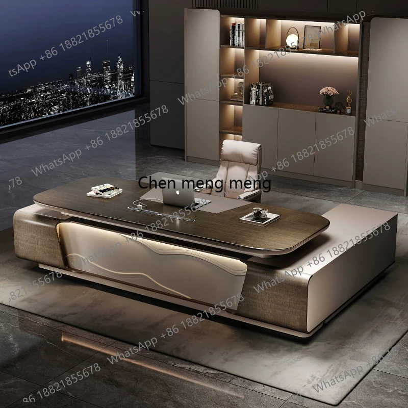 

2026 new desk boss, president's office, table and chair combination
