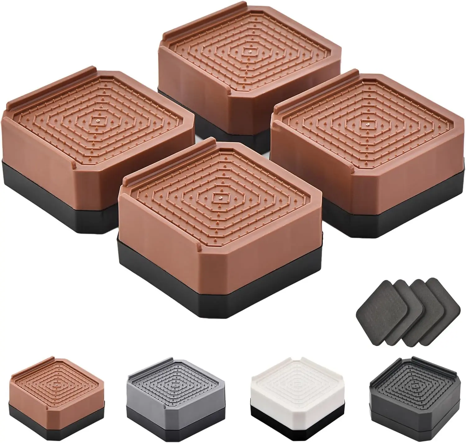 

Bed Risers Furniture Risers Heavy-Duty Rectangular Adjustable Blo Lift To 3 Hes And 4.3 Hes Desk, Sofa, Chair Legs,