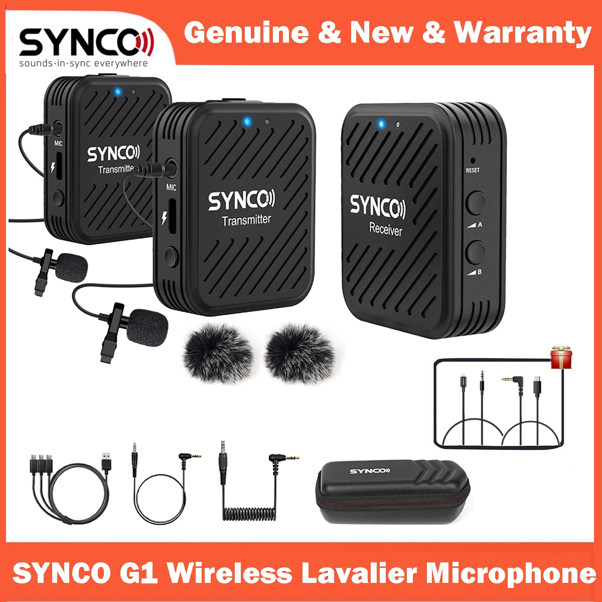 

SYNCO G1 G1A1 G1A2 A1 A2 2.4G Wireless Lavalier Microphone System for Smartphone Camera Vlogging Streaming YouTube