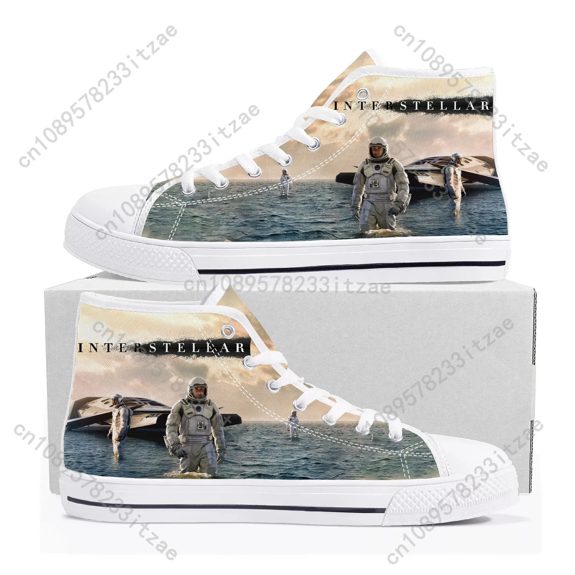 Interstellar Science Fiction Film wormhole High Top Sneakers Mens Womens Teenager Canvas Sneaker Casual Custom Made Shoes