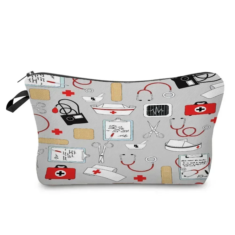 Nurse Printing Women Cosmetic Bags Lovely Casual Travel Portable Storage Handbags Makeup Bagback To School