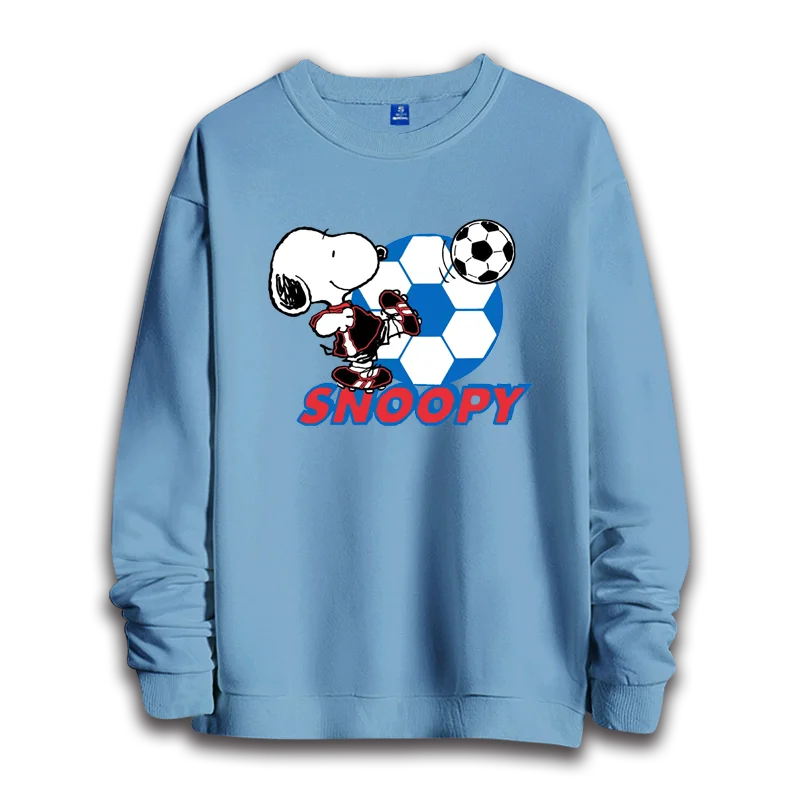 Snoopy cartoon hoodie for girls round neck hoodie for women long sleeved top couples loose casual hoodie couples top for couples