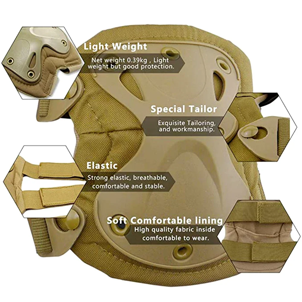 4 шт./комплект, военные тактические наколенники и налокотники для катания на коньках