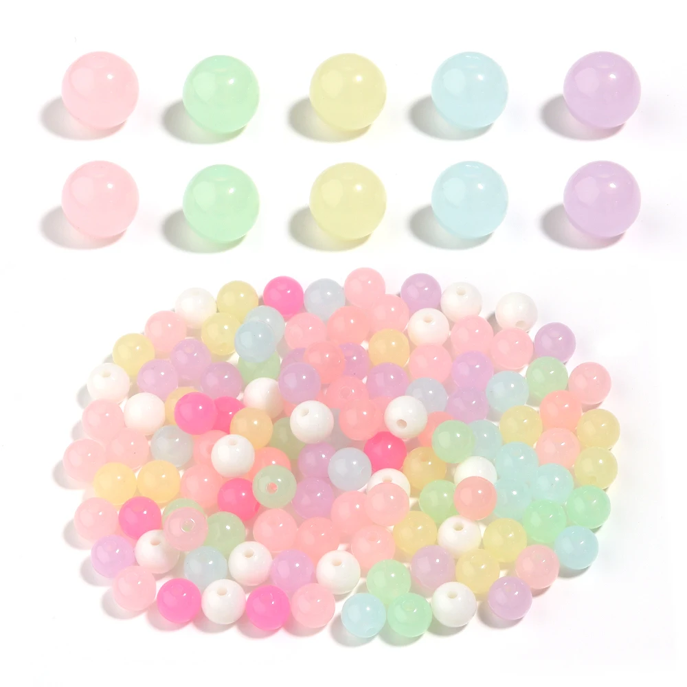 20-500Pcs 4/6/8/10/12/16mm Bunte Acryl Perlen Runde lose Spacer Perlen Für Schmuck Machen Armband Halskette Diy Zubehör