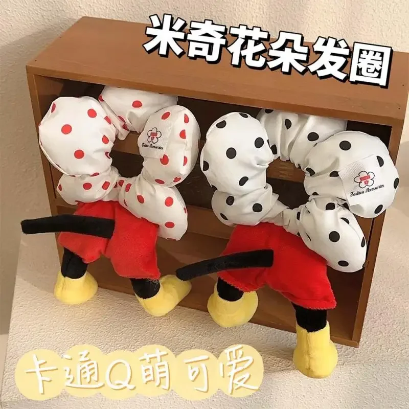 Hair Ties Creative Cartoon Mouse Red Polka Dot Flowers Hair Accessories Fashion Girl Headband Cute Headdress