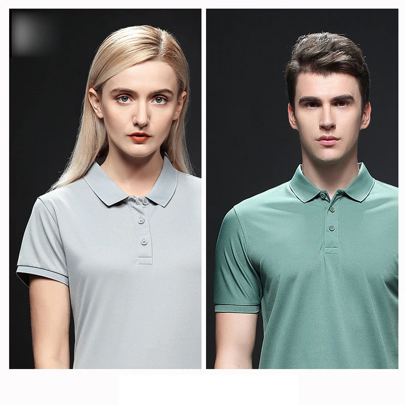 

2022 summer pure color polo shirt men's short-sleeved antibacterial youth stretch lapel t-shirt polo shirt Ice silk breathable