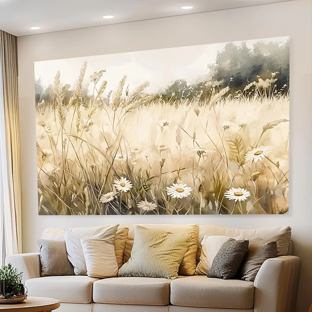 1pc rustic wildflower print tapestry, made of polyester, machine washable, suitable for bedroom and living room décor.