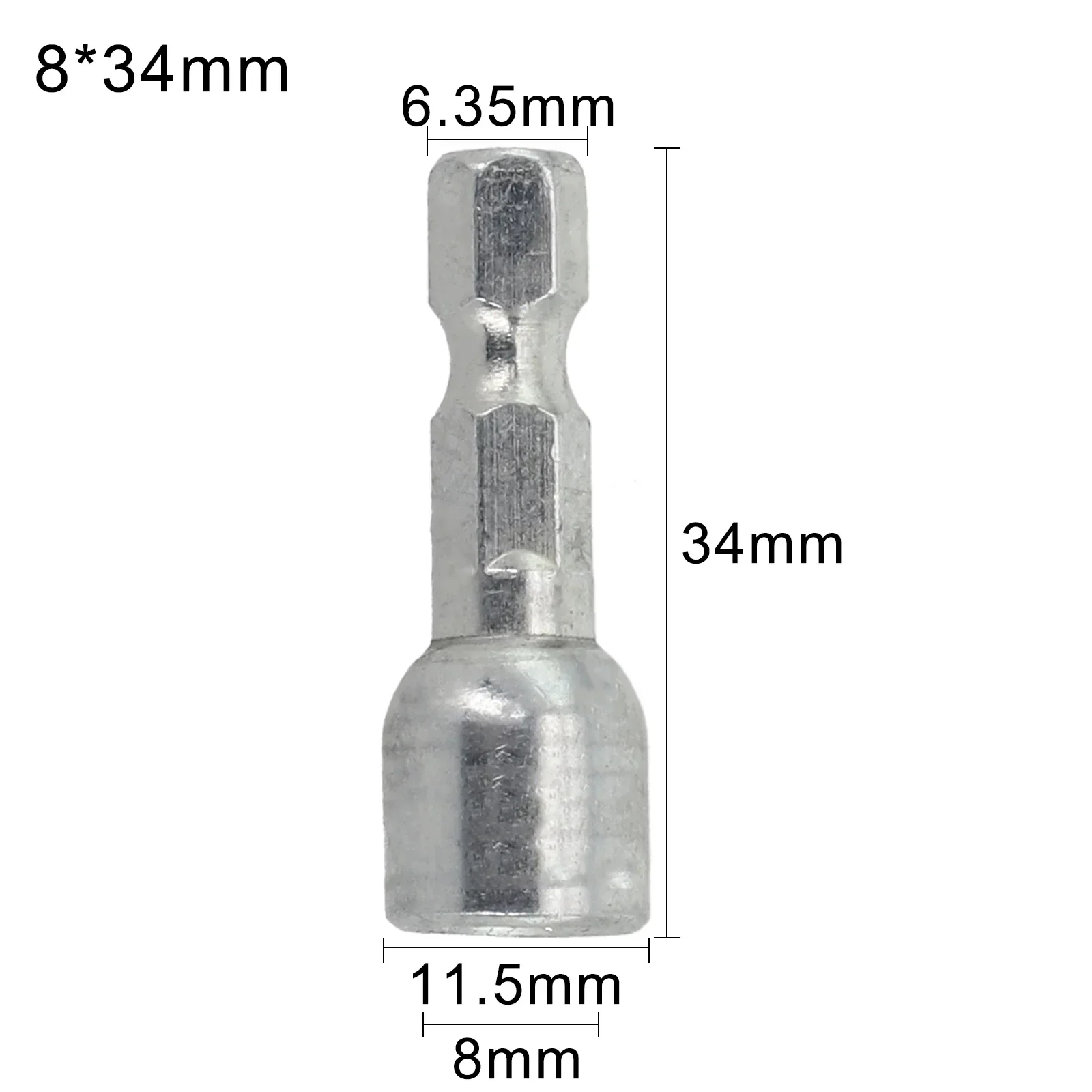 

8mm Magnetic Nut Screwdriver Adapter Compatible with Various Electric Tools Steel for Long Lasting Performance