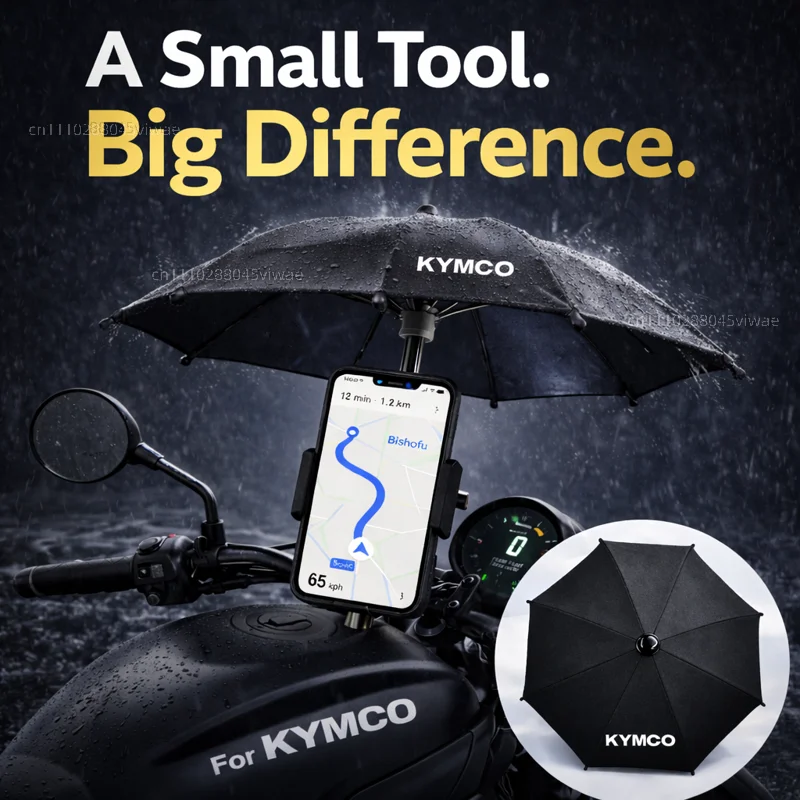For KYMCO Motorcycle Phone Umbrella Holder Waterproof Sunshade Anti Glare Rainproof Handlebar GPS Mount