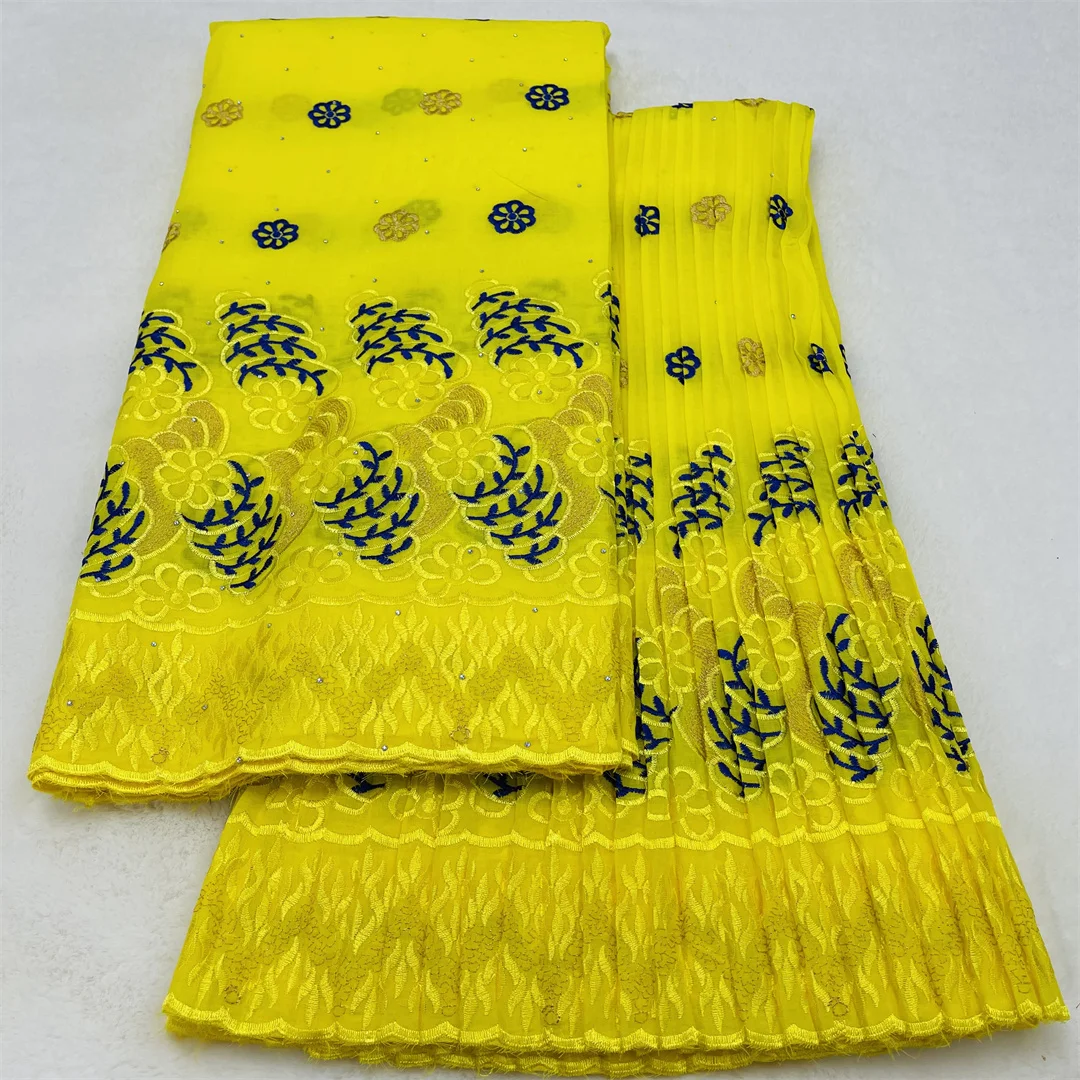 

Хлопковая кружевная ткань, высокое качество, 5 + 5 ярдов, африканская вышитая нигерийская швейцарская кружевная ткань, праздничное платье для шитья женщин