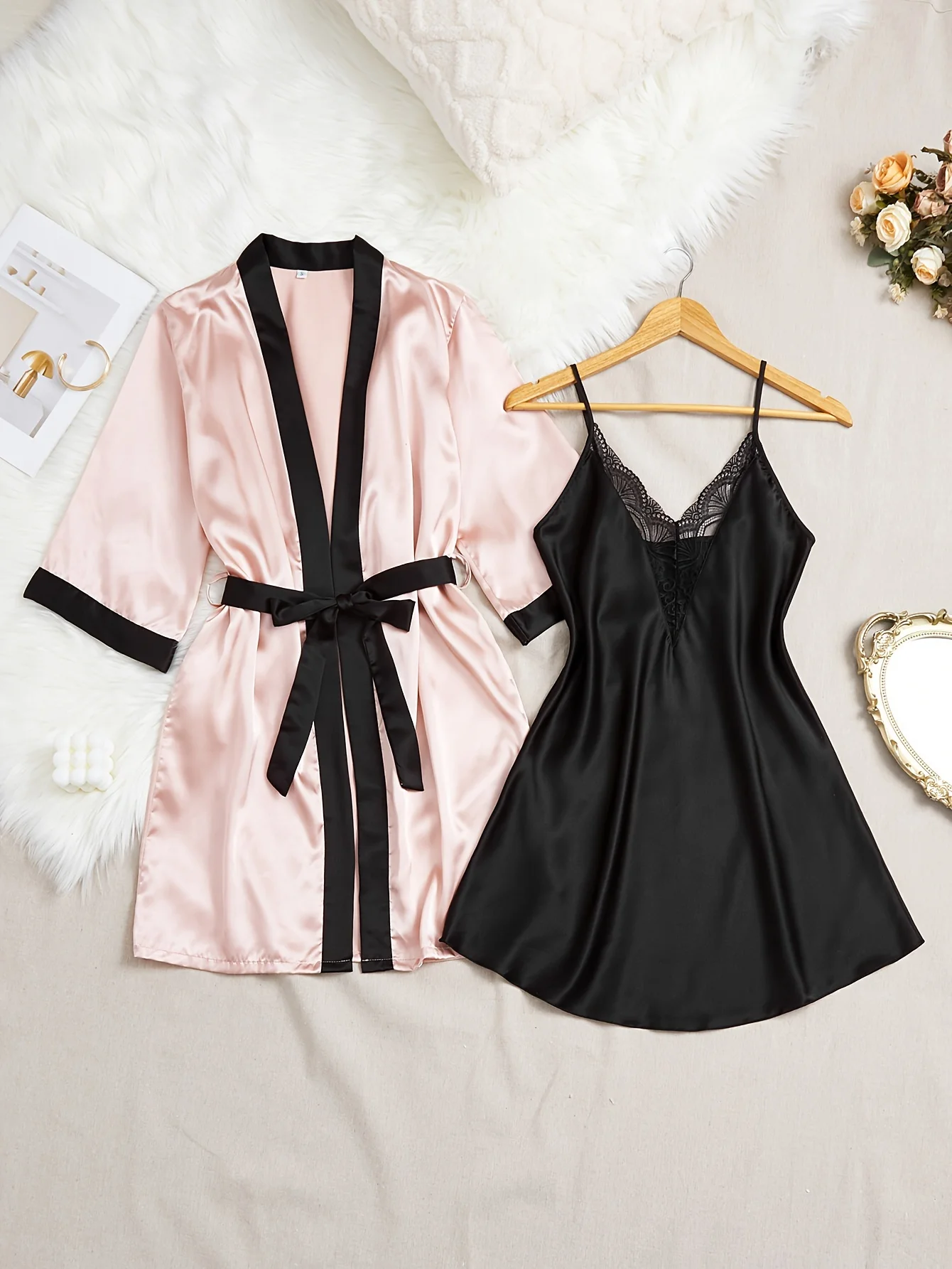 

Женская пижама, женская летняя юката и ночная рубашка, двухсекционная пижама из тонкой ледяной шелковистой волокнистой ткани и халатPijama