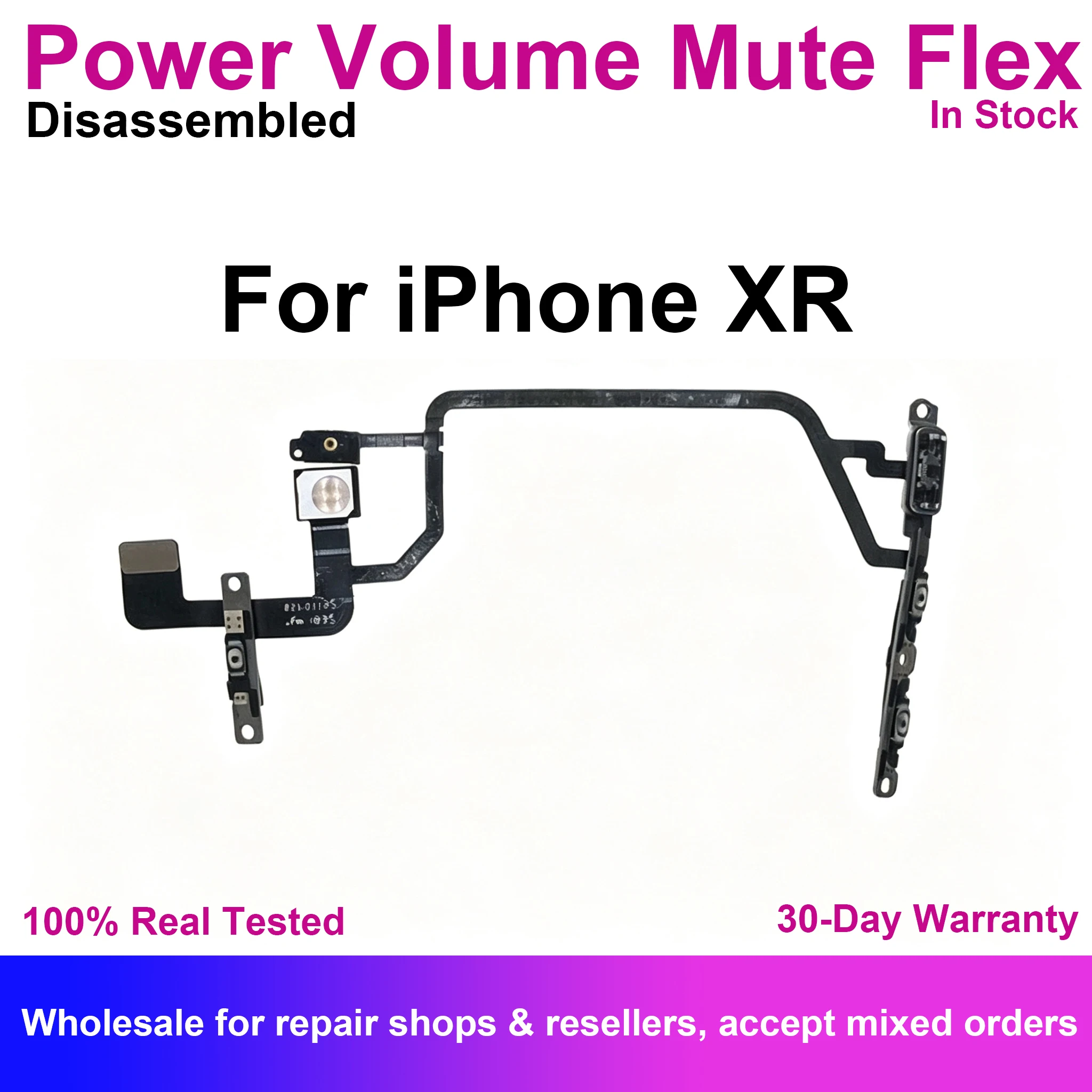 Power Volume Buttons Flash Flex Cable For iPhone XR And Mute ON OFF Switch Side Proximity Distance Replacement Repair Fix Parts