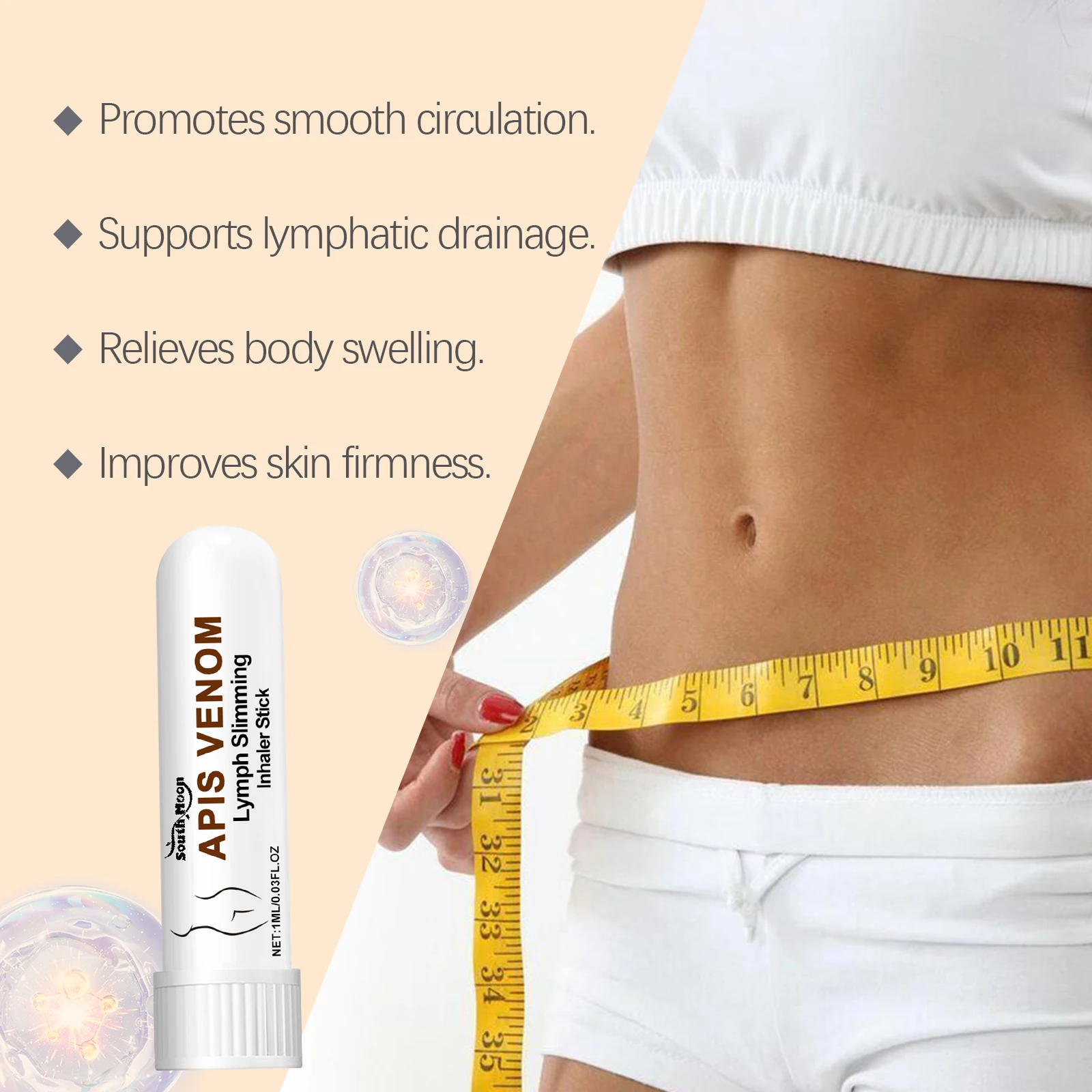 Body Cleansing Nasal Inhaler Anti Cellulite Slim Waist Belly Fat Burner Promote Lymphatic Detoxification Refreshing Nose Stick