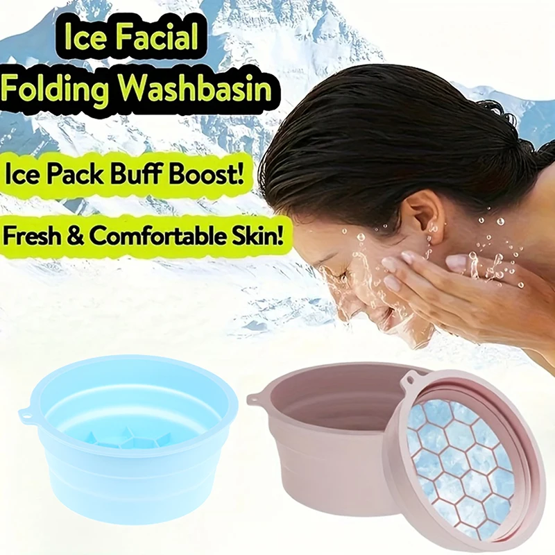 Collapsible Silicone Ice Bath Tray For Facial Puffiness Portable Cryotherapy Skin Tool Travel Beauty Bowl Facial Care Accessory
