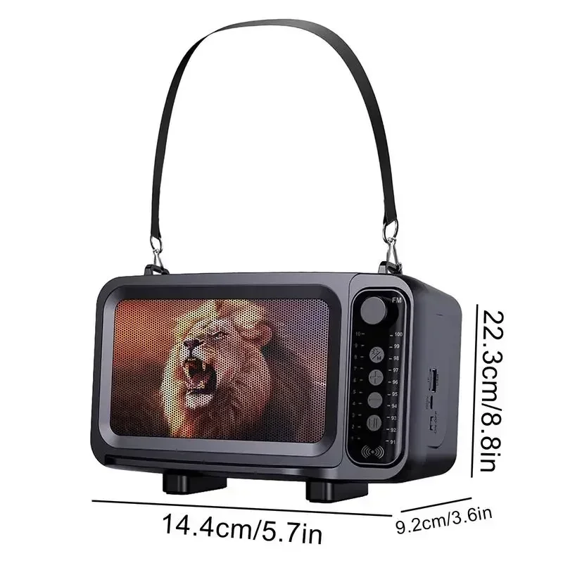 Altavoz Bluetooth multifuncional de estilo de TV creativo, Mini altavoz inalámbrico para exteriores, Radio Solar, linterna