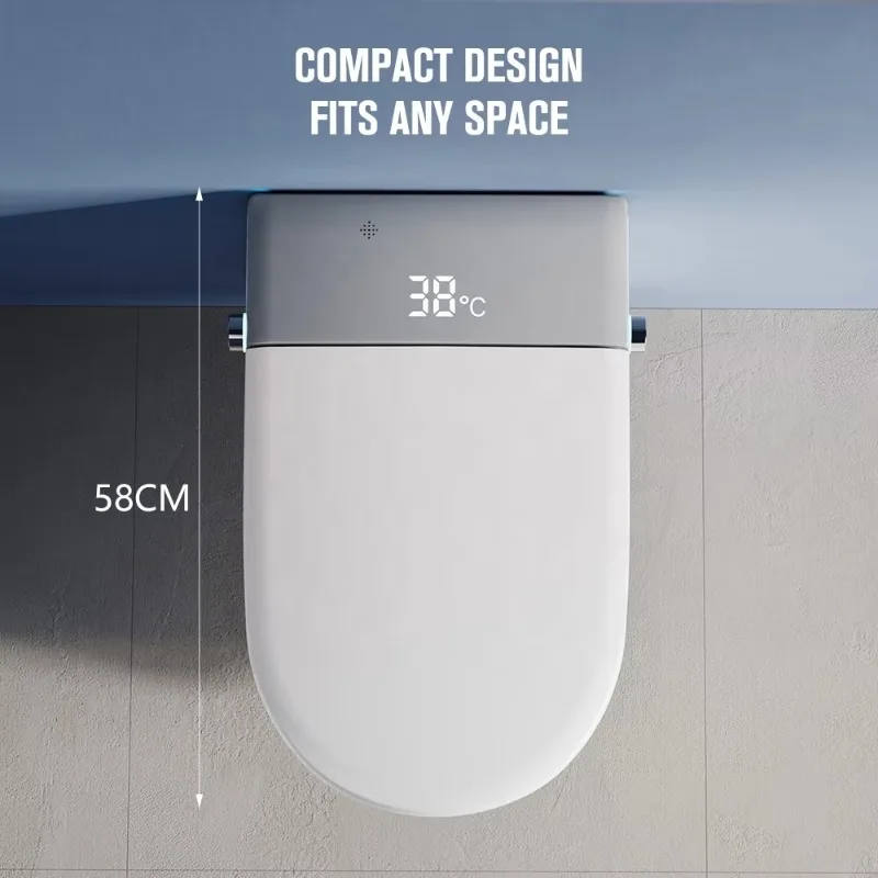 Frameless smart hanging toilet P trap Self-cleaning wall-mounted WC bidet Automatic washing Smart hanging toilet