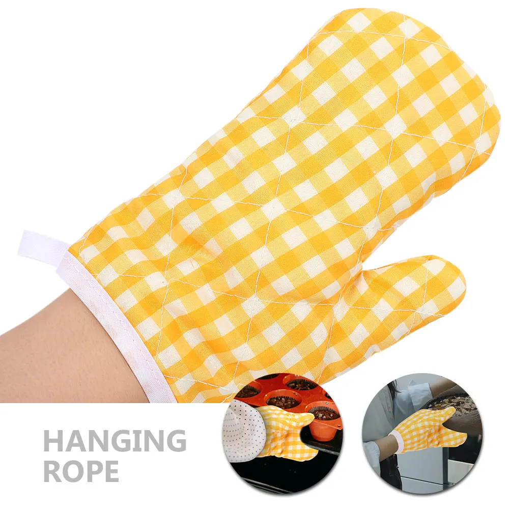 

2Pcs Heat Insulated Oven Gloves Kitchen Mittens Anti-Steam Scalding Baking Cooking Protection Oven Mitts Kitchen Mittens
