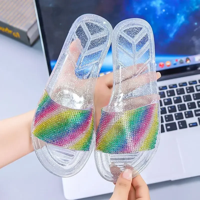 Sandal wanita dan sandal wanita di luar slide sepatu Fashion baru tapi murah Pvc asli 39 sepatu diskon musim panas