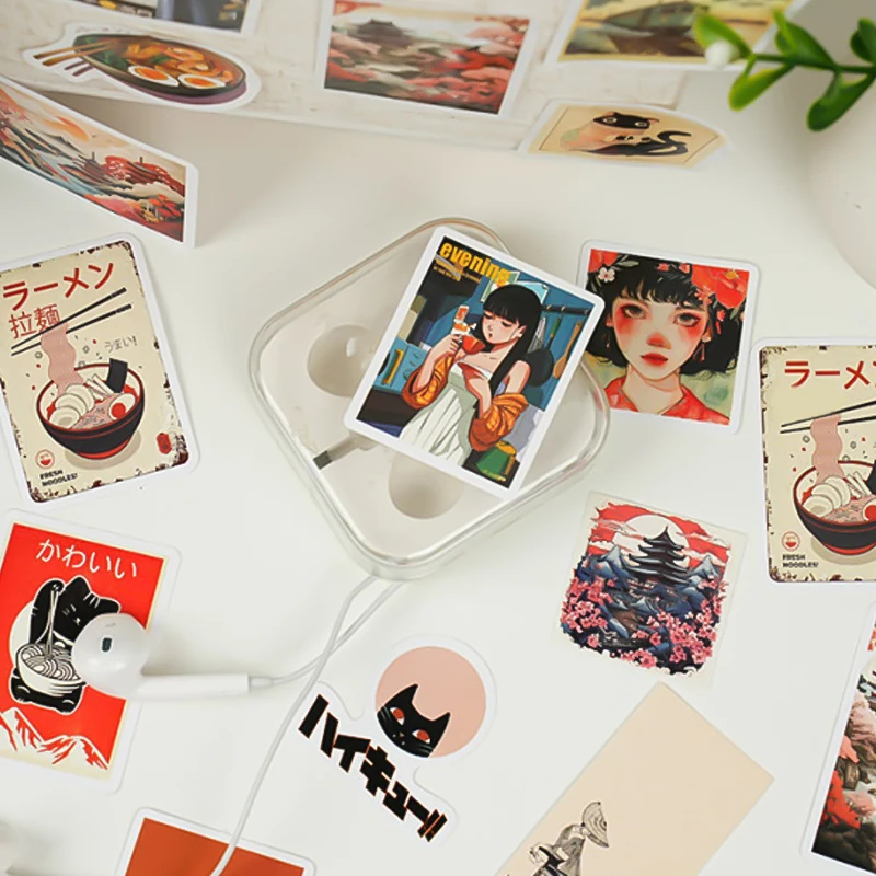 30pcs/box Vintage Boxed Stickers Say Goodbye to Time Cartoon Handbook Album Decoration Closure Stickers Nikkei