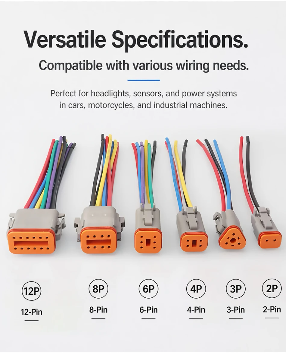 12 Pin DT04-12P DT06-12S Waterproof Connector with 15cm Cable Heavy Duty Electrical Plug Socket for Car, Truck,Motorcycle & Boat T&I Online Store