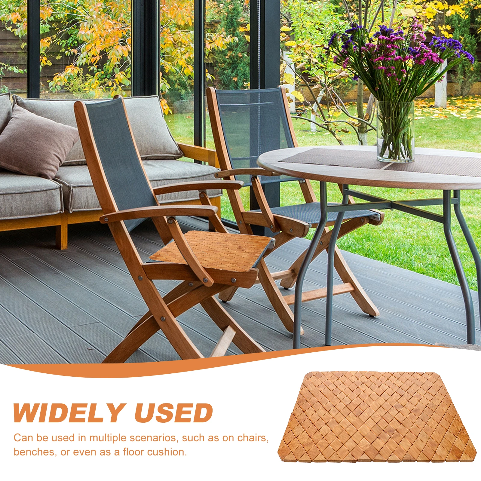 

Cooling Bamboo Seat Cushion for Chairs Summer Relief Mat Lightweight Portable Pad for Car Desk Or Outdoor Benches