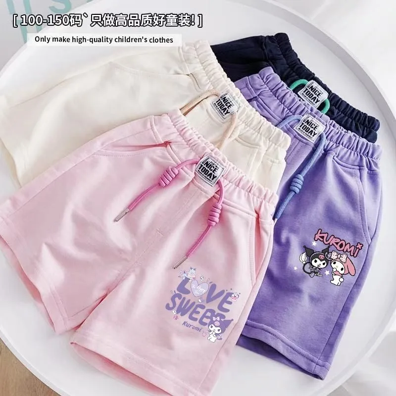 

Summer Girls Boys Kawaii Kuromi Anime Children Casual Short Pants Cute Cotton My Melody Casual Pants Clothes Gifts Toys