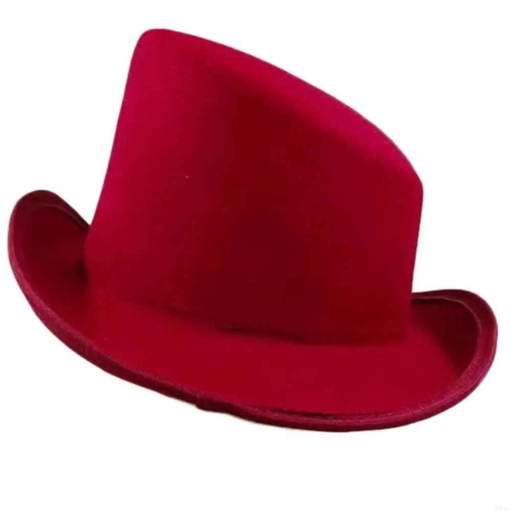 Fashion Angled Edge Fedora Hat Bucket Hat British Style Magic Hat Slanted Top Multicolor Magician Hat Men
